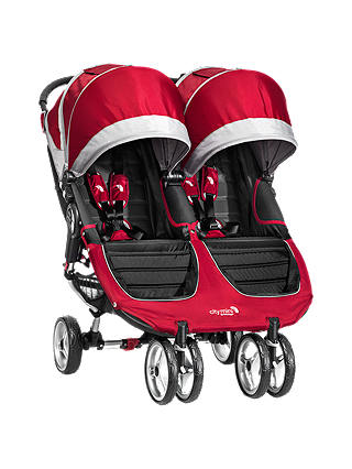 Baby Jogger City Mini Twin Pushchair, Crimson/Grey