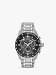 Citizen CB5898-59E Men's Eco-Drive Perpetual Calendar Chronograph Bracelet Strap Watch, Silver/Black