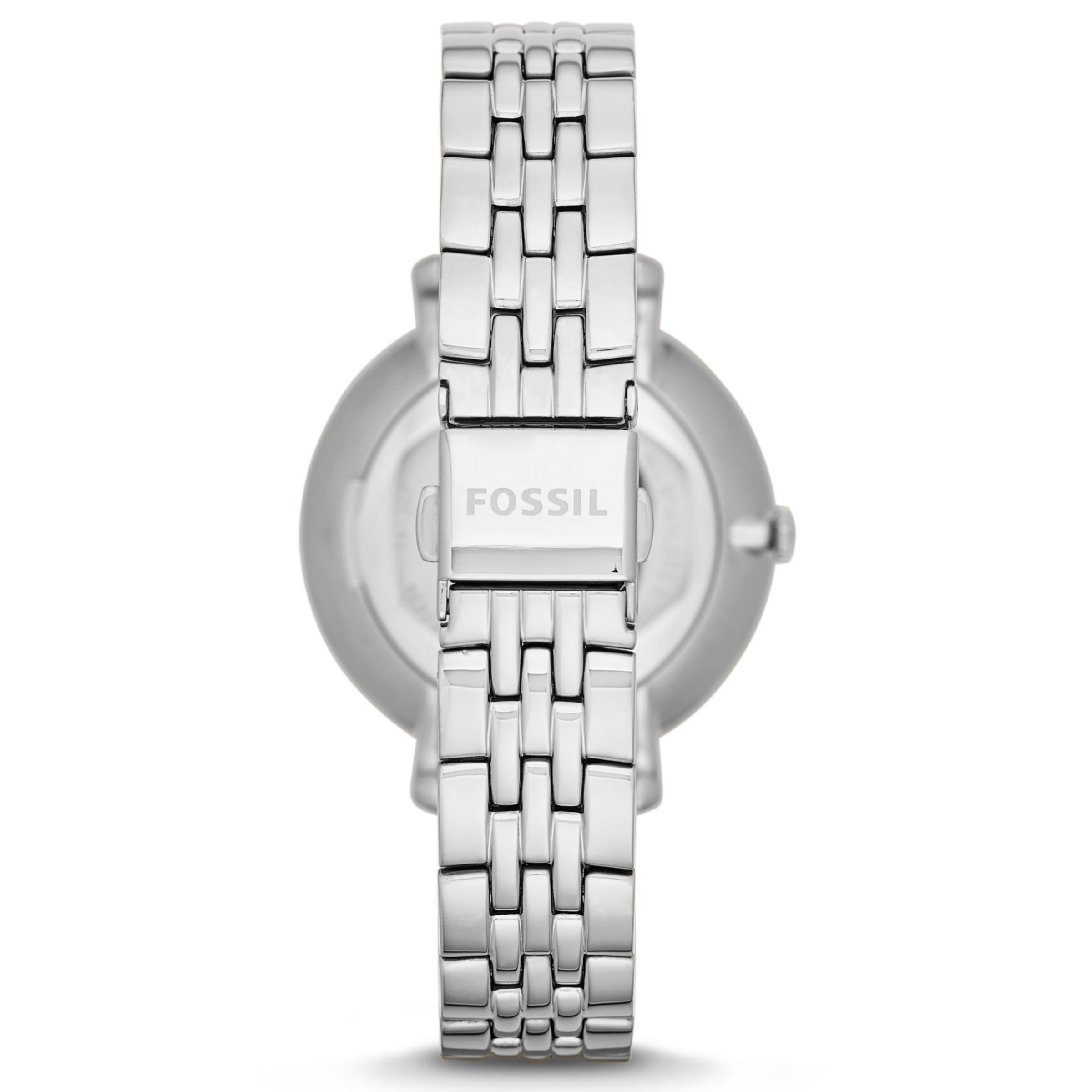 Fossil ES3433 Women's Jacqueline Bracelet Strap Watch, Silver/White at John Lewis & Partners