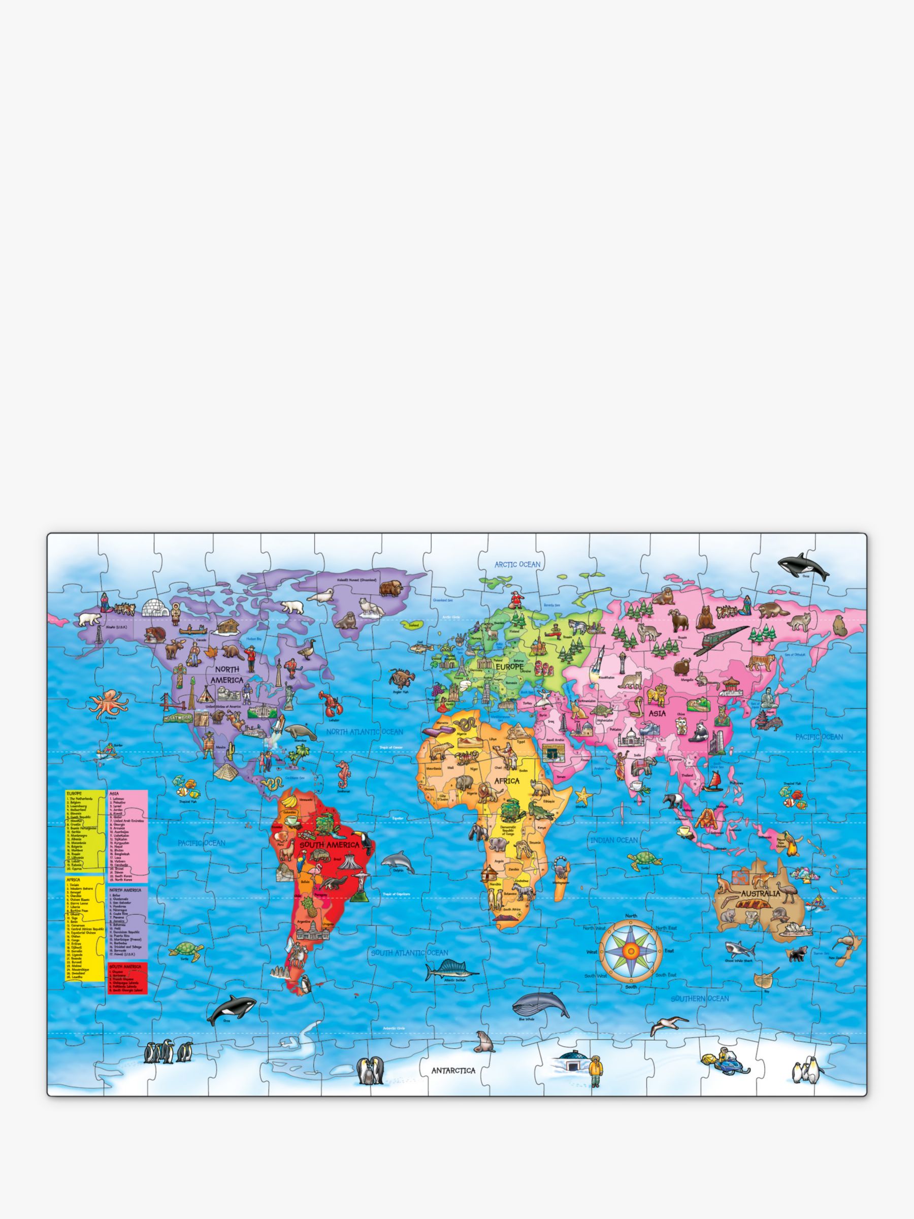 Orchard Toys WORLD MAP PUZZLE & POSTER Childs Educational Game Puzzle 3yrs BN