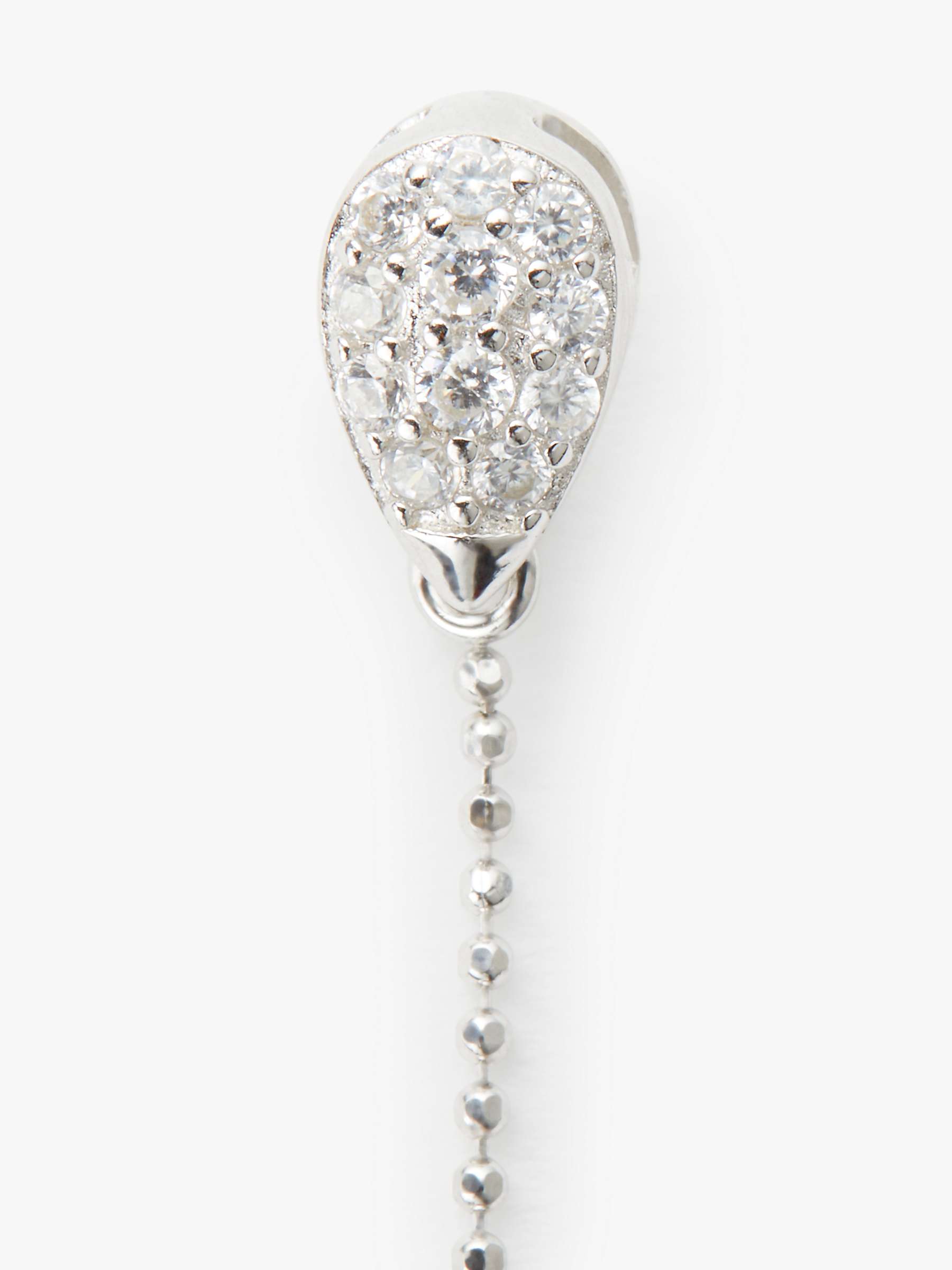 Buy Lido Long Oval Pearl Drop Cubic Zirconia Set Stud Earrings, Silver/White Online at johnlewis.com
