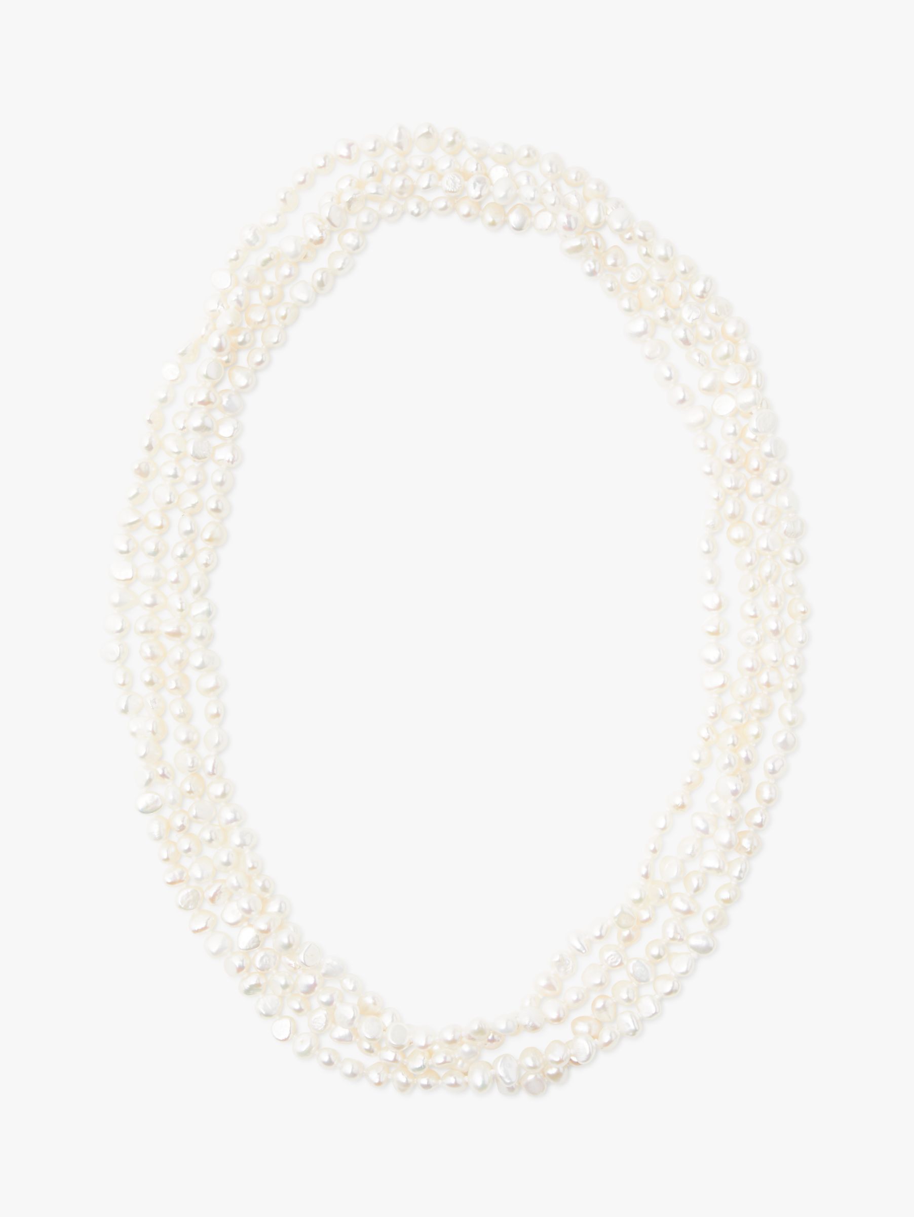 Lido Freshwater Pearls  100 Inch Pearl  Rope Necklace White 