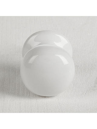 John Lewis & Partners Cupboard Knob, White Porcelain, Dia.32mm