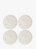 John Lewis & Partners Round Marble Coasters, Set of 4, White