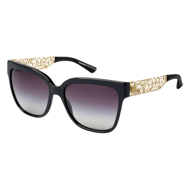 Dolce & Gabbana DG4212 501/8G Elegant Rectangular Sunglasses, Black at ...