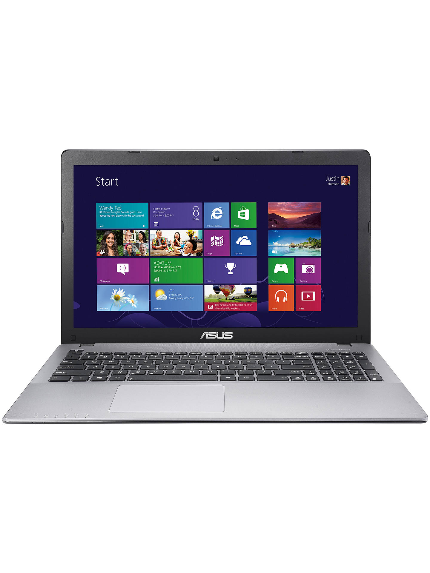 ASUS X550CA Laptop, Intel Core i5, 6GB RAM, 1TB, 15.6", Grey at John Lewis & Partners