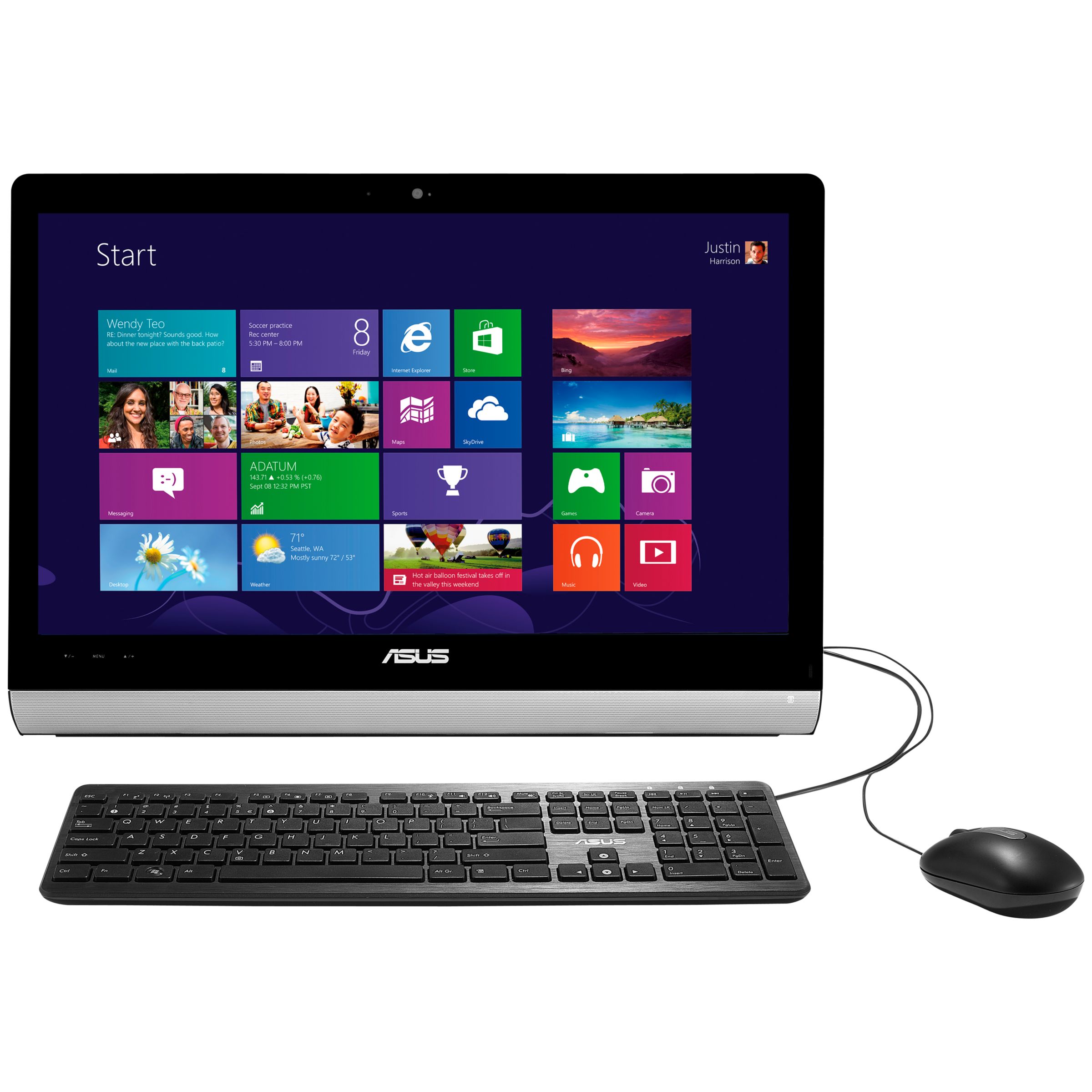 Asus Et2221 All In One Desktop Pc Intel Core I3 4gb Ram 1tb 21 5 Touch Screen Black Silver