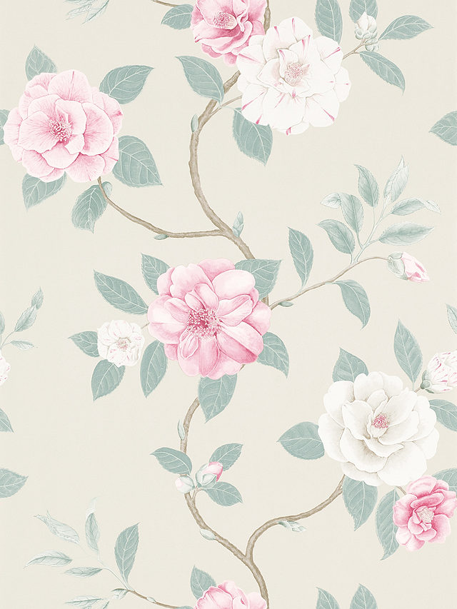 Sanderson Christabel Wallpaper, Rose/Pewter, DVOY213376