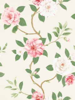Sanderson Christabel Wallpaper, Coral/Ivory, DVOY213374