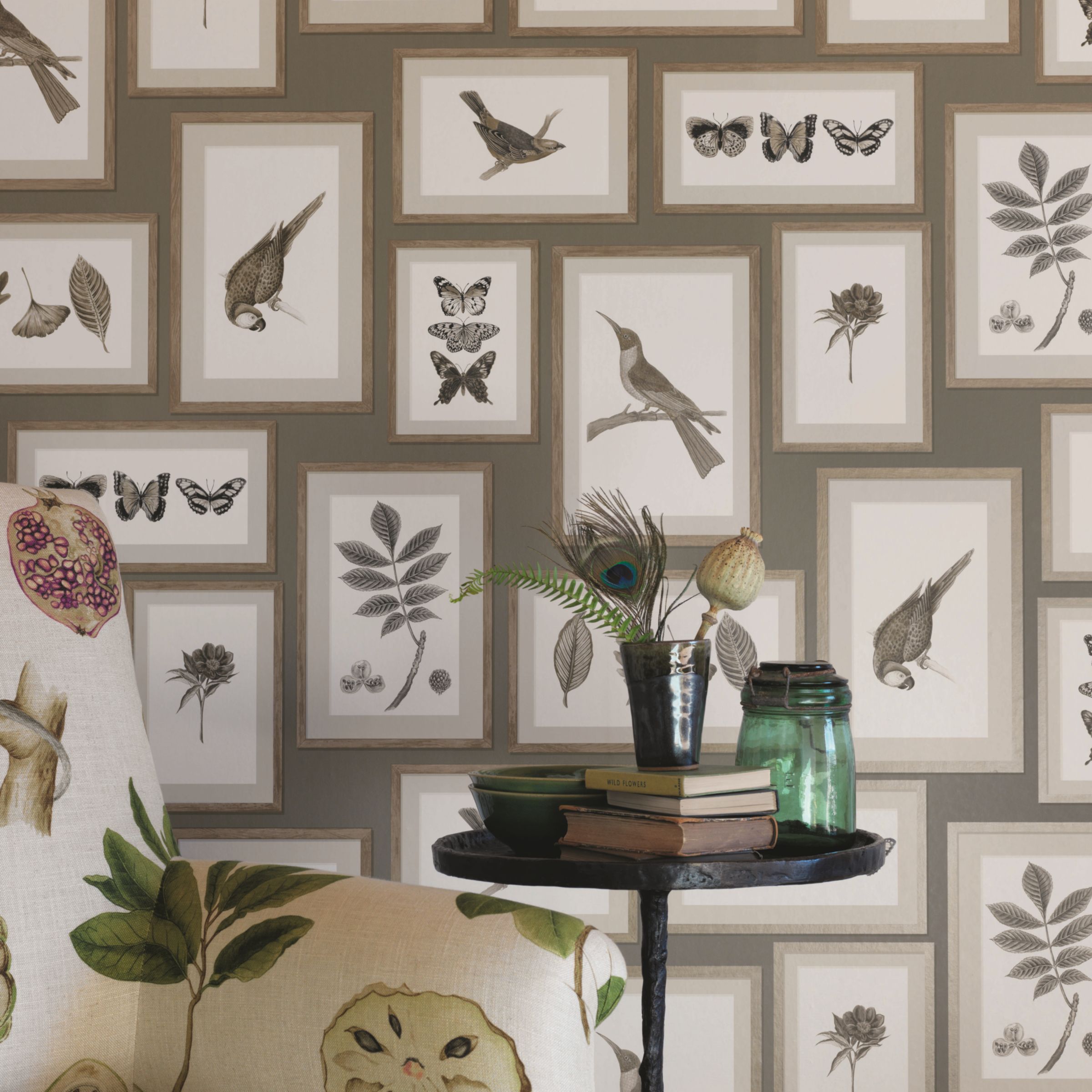 Sanderson Picture Gallery Wallpaper, Taupe/Sepia, DVOY213397