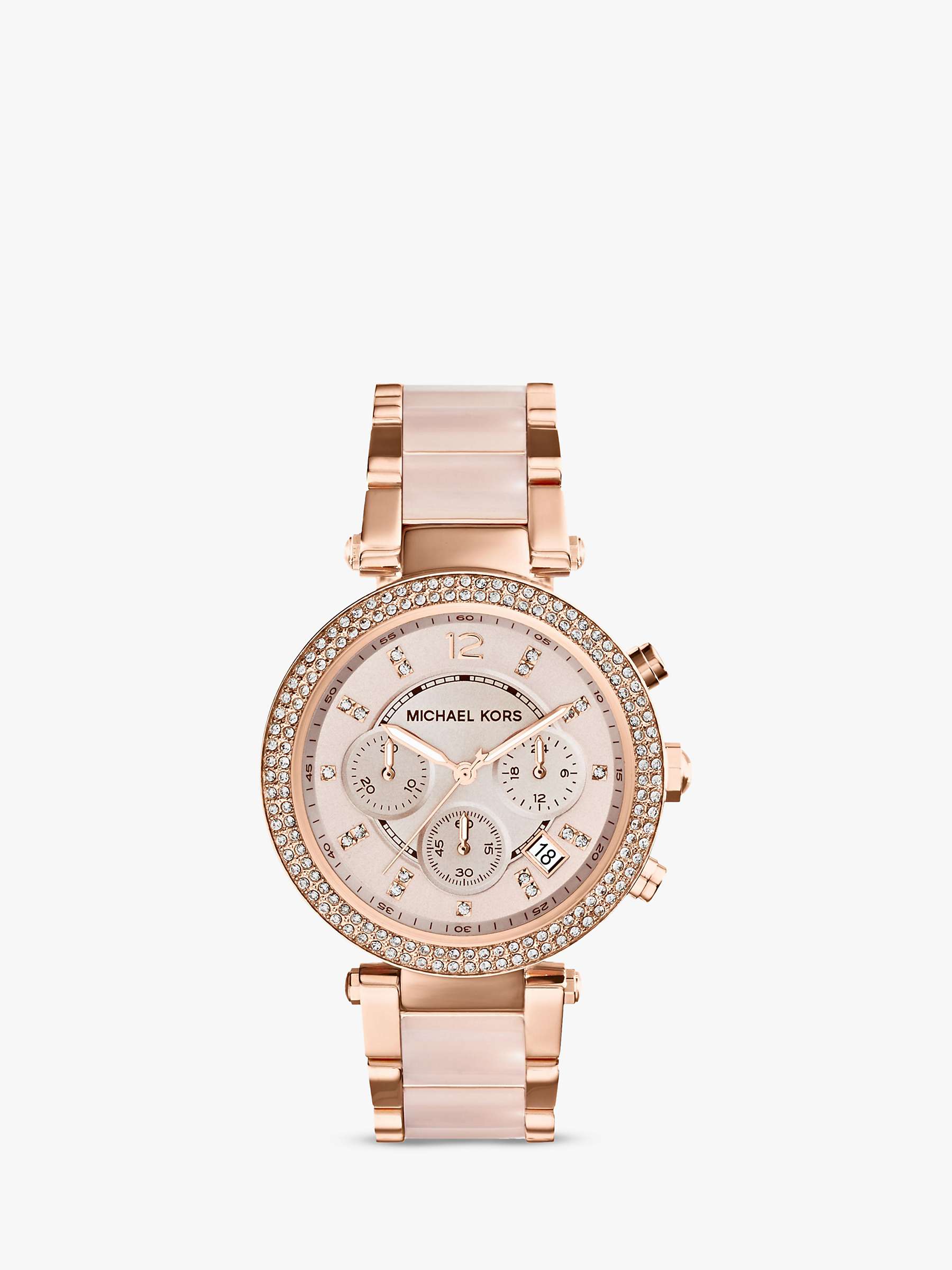 Buy Michael Kors MK5896 Women's Parker Chronograph Bracelet Strap Watch, Multi/Blush Online at johnlewis.com