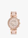 Michael Kors MK5896 Women's Parker Chronograph Bracelet Strap Watch, Multi/Blush