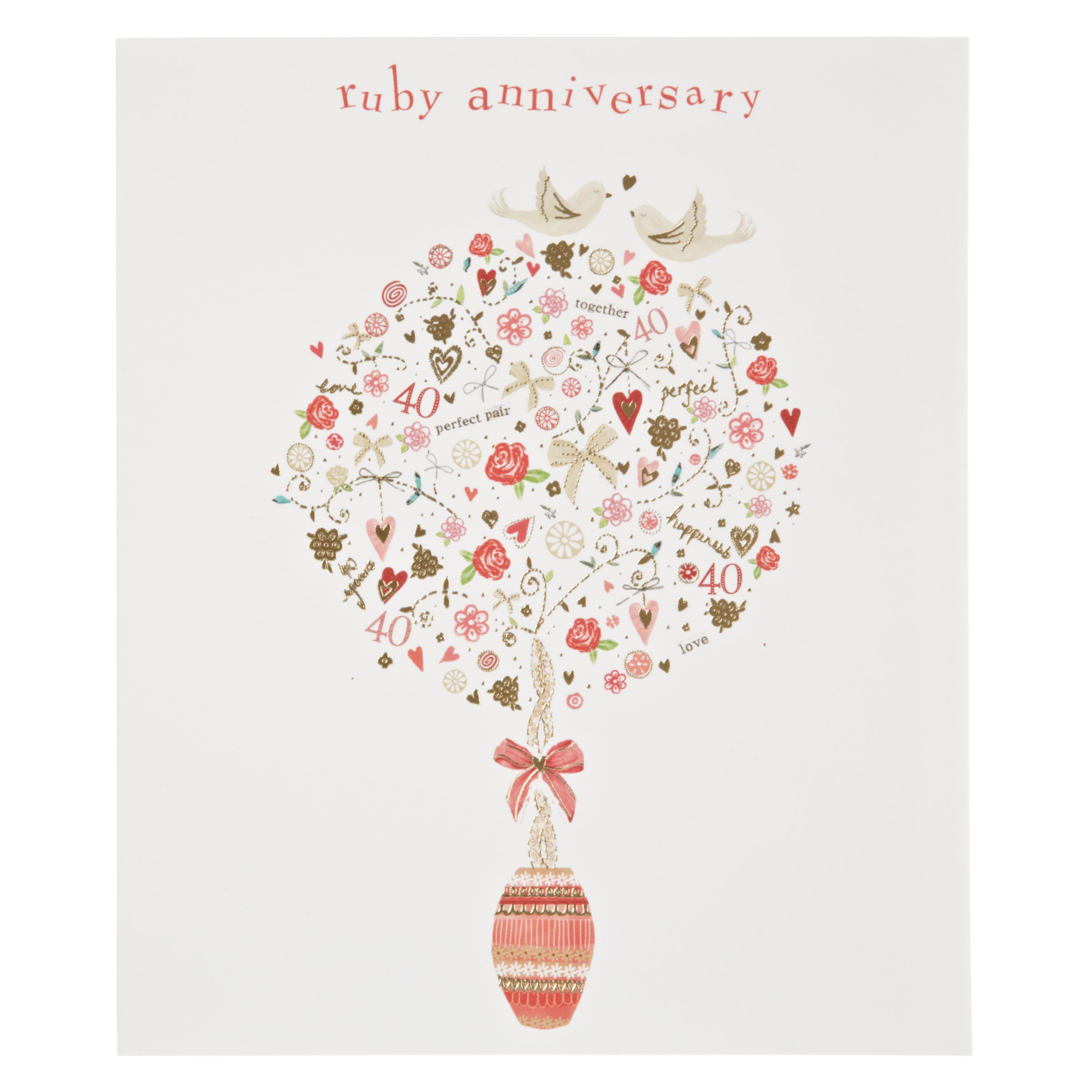 Woodmansterne Red Tree Ruby Anniversary Card At John Lewis Partners