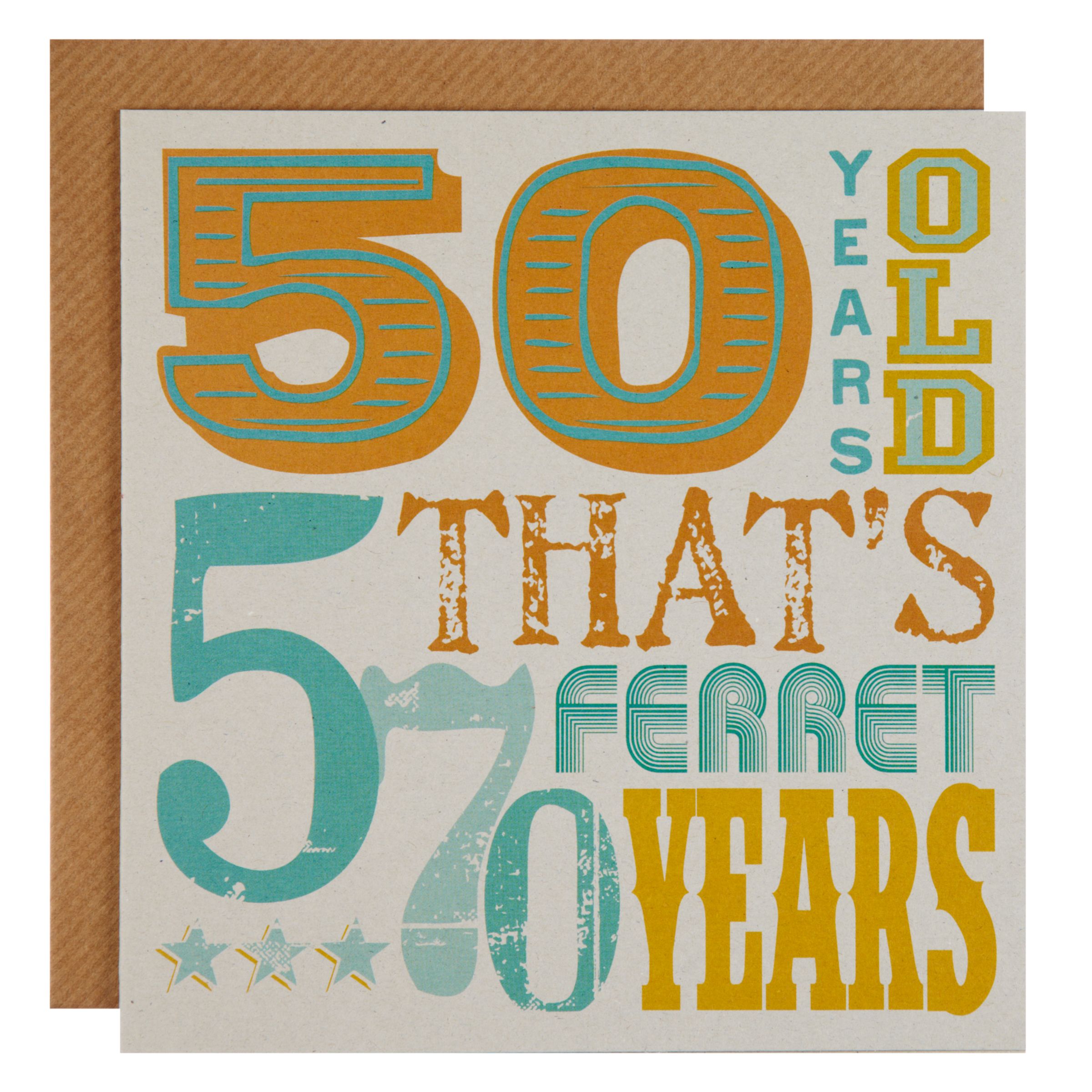 Buy Velvet Olive 50th Birthday Card | John Lewis