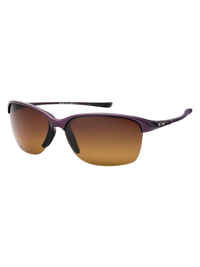 Oakley OO9191 Unstoppable Half Framed Polarised Sunglasses, Red Marble