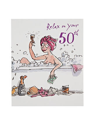 Woodmansterne Lady In Bubble 50 Birthday Card