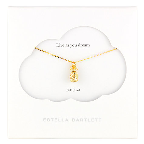Buy Estella Bartlett Midnight Jungle Pineapple Pendant, Gold | John Lewis