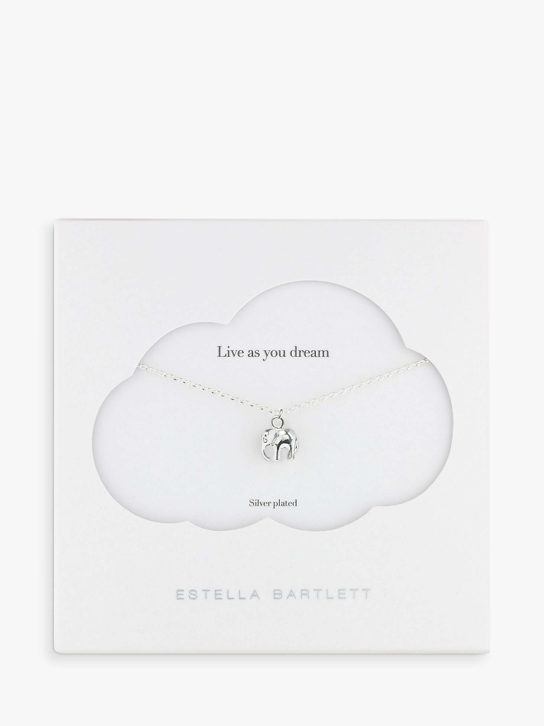 Estella Bartlett Midnight Jungle Elephant Pendant Necklace, Silver at ...