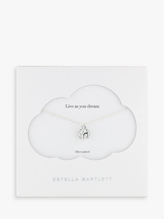 Estella Bartlett Midnight Jungle Elephant Pendant Necklace, Silver at ...