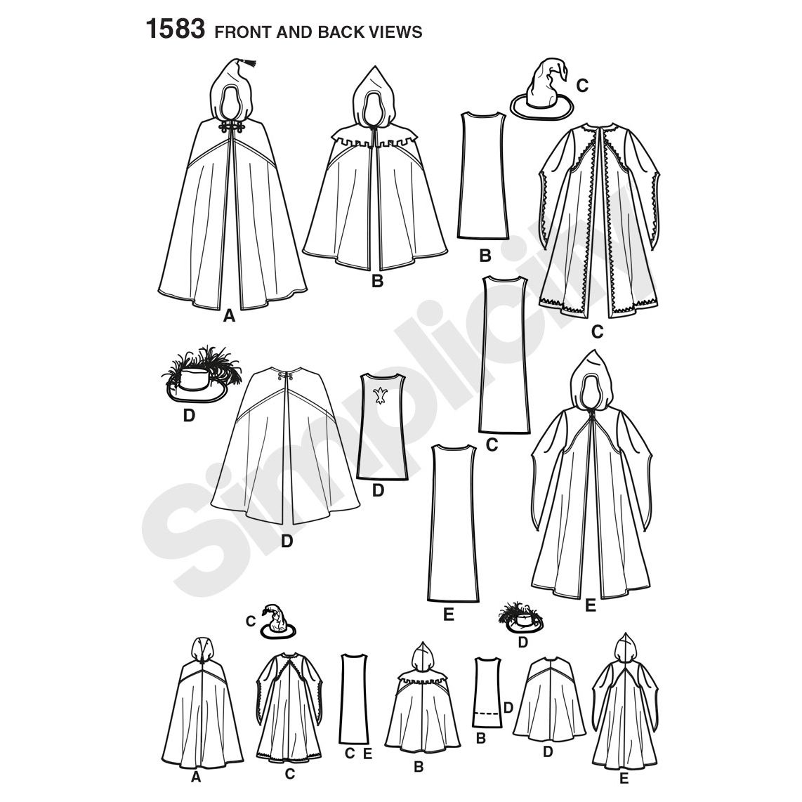Simplicity Children's Costume Sewing Leaflet, 1583, A