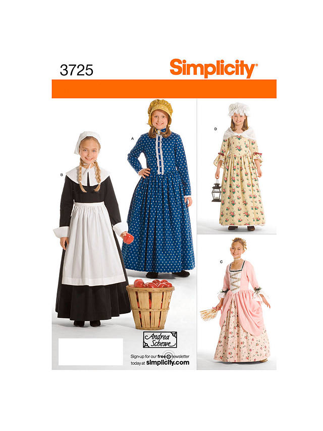 Simplicity Girls' Costume Sewing Pattern, 3725, HH