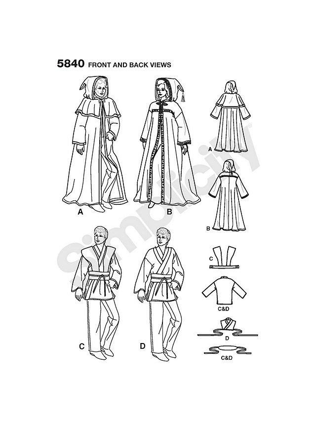 Simplicity Costume Dressmaking Leaflet, 5840, A