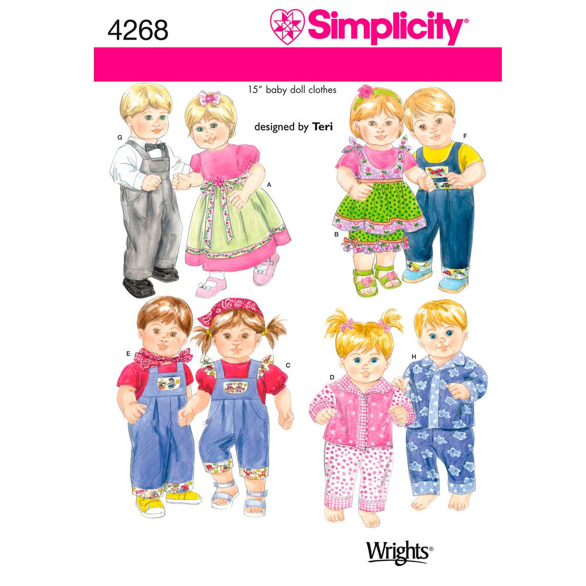 Simplicity Doll Clothes Sewing Pattern, 4268