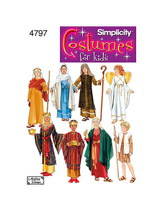 Simplicity Boys' & Girls' Costumes Sewing Pattern, 4797, A