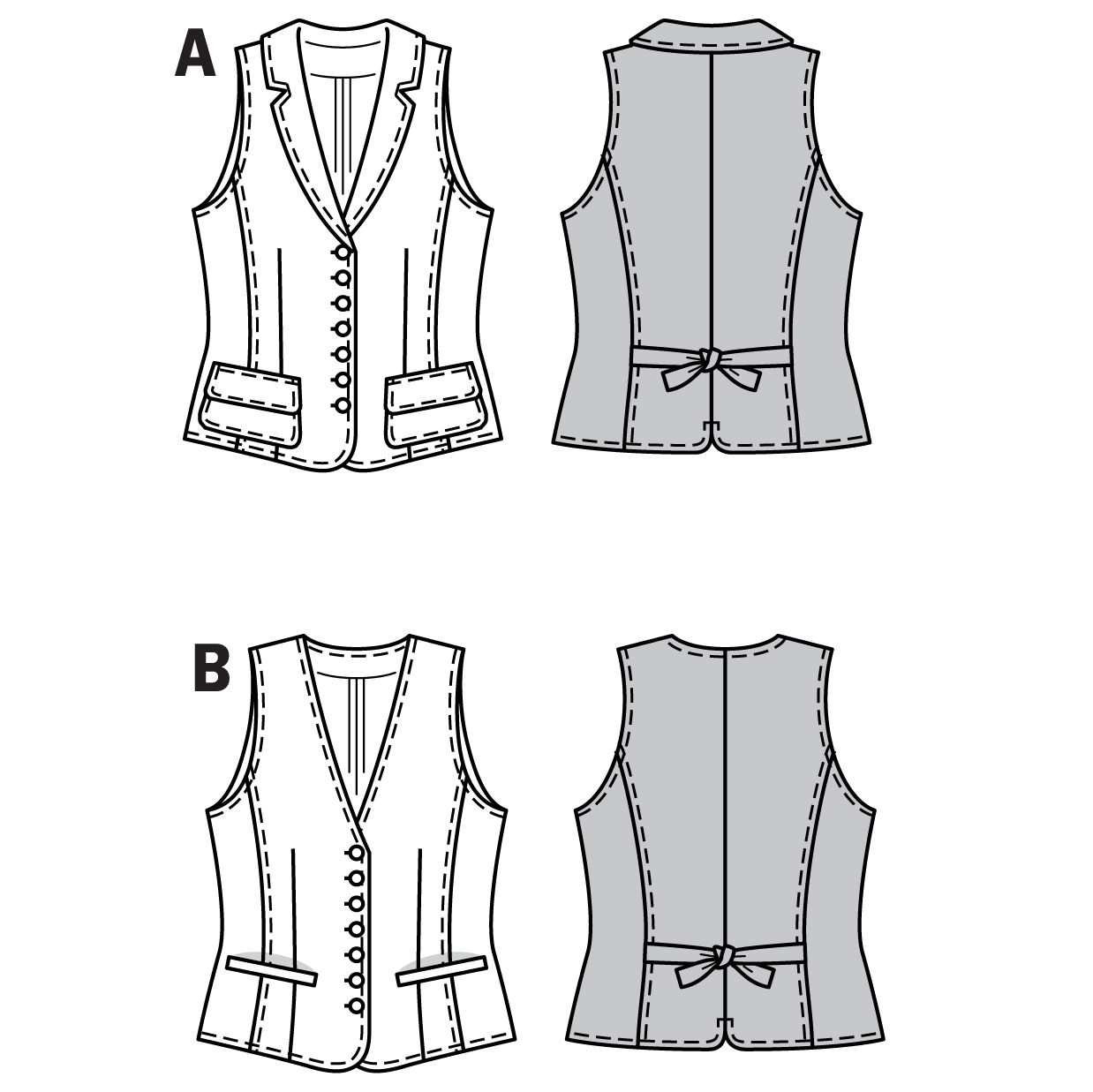 Burda Women's Waistcoat Sewing Pattern, 7769 at John Lewis & Partners