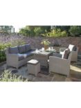 KETTLER Palma 7-Seater Garden Dining/Lounge Set with Wood-Effect Table Top, White Wash