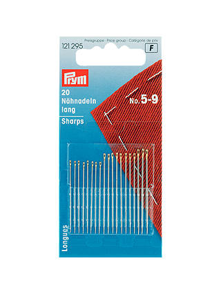 Prym Assorted Hand Sewing Needles, Sizes 5-9, Pack of 20