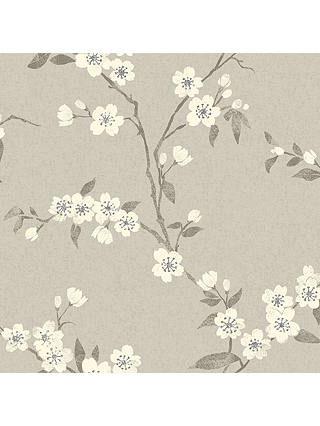 John Lewis & Partners Cherry Blossom Wallpaper, Putty