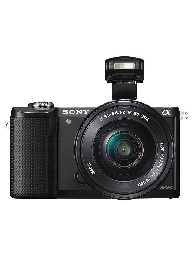 Sony A5000 Compact System Camera with 16-50mm Lens, HD 1080p, 20.1MP, Wi-Fi, 3" Tilting LCD Screen, Black