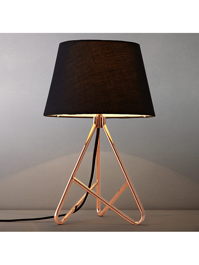John Lewis & Partners Albus Twisted Table Lamp, Black/Copper
