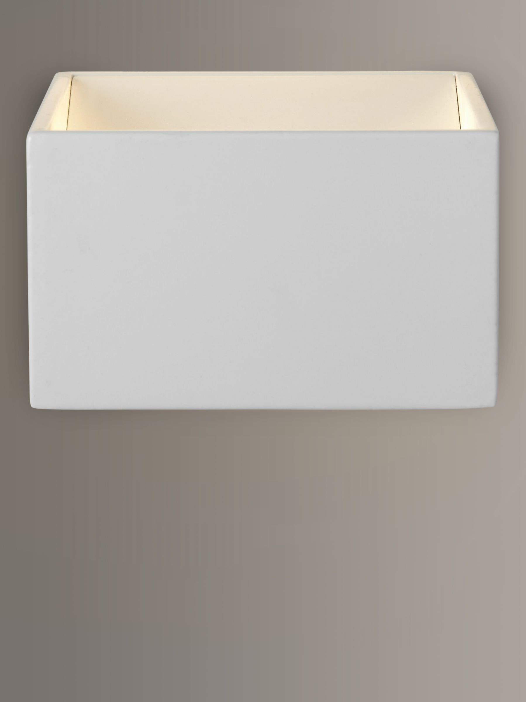 John Lewis & Partners Vector LED Uplighter Cube Wall Light, White