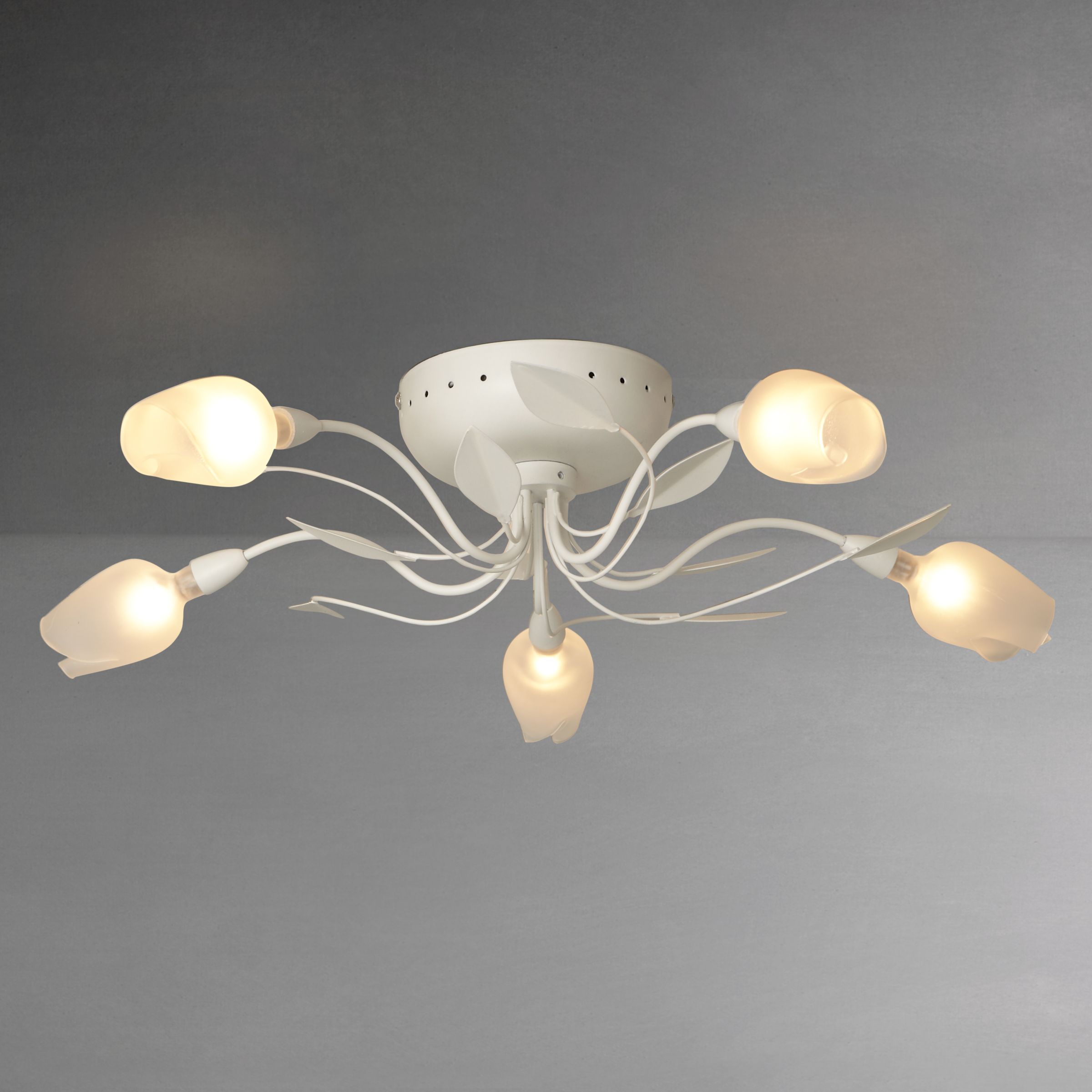 John Lewis Oria Semi Flush Ceiling Light 5 Arm White At John