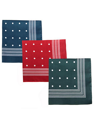 Barbour Spotted Handkerchief, Pack of 3, Multi