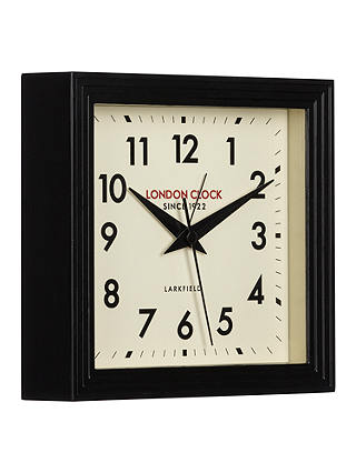 London Clock Company 1922 Square Station Mantel Clock, Black