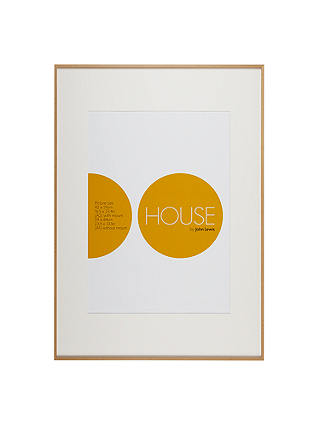 House by John Lewis Aluminium/Acrylic Photo Frame, A1 with A2 Mount, Natural Wood Effect
