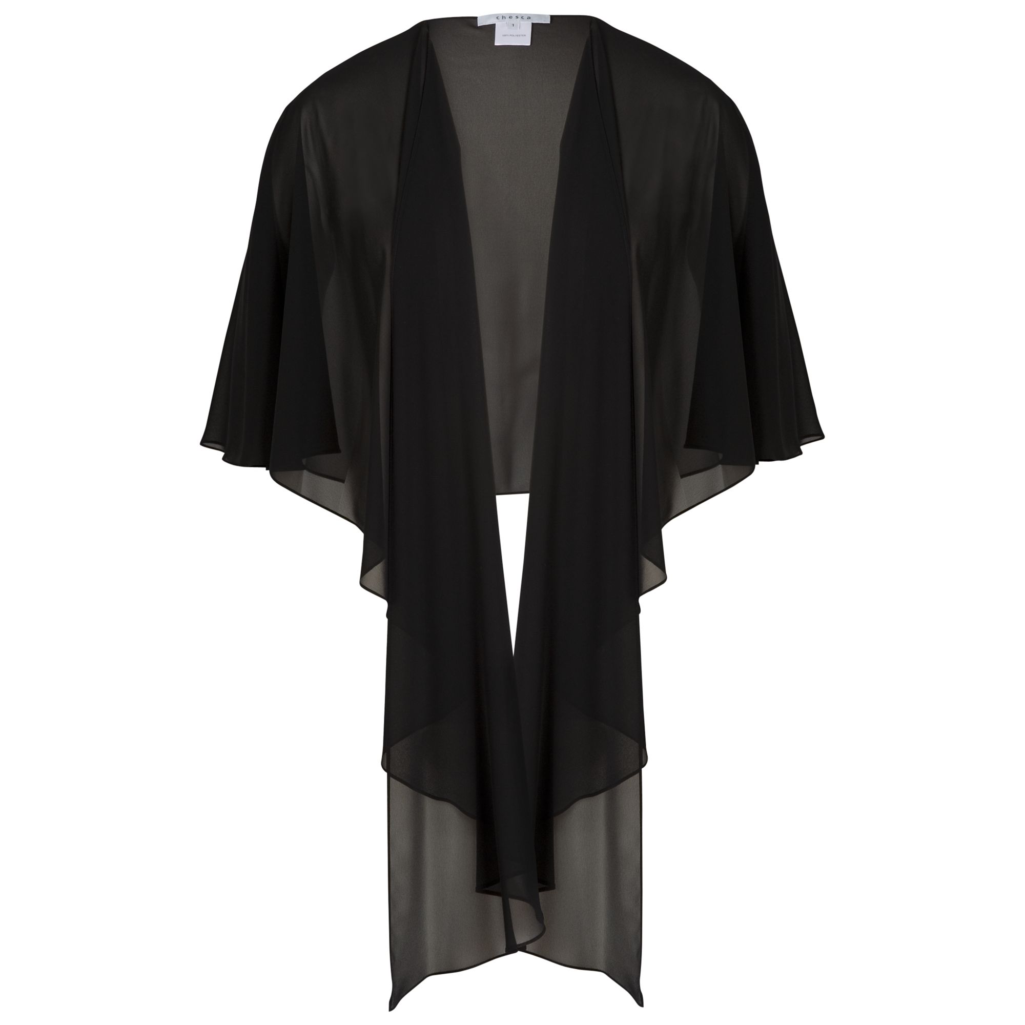 Chesca Chiffon Shawl, Black at John Lewis & Partners