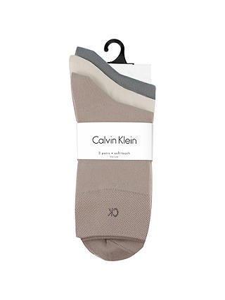 Calvin Klein Light Sparkle Ankle Socks, Pack of 3, Natural