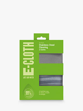 E-Cloth Stainless Steel Cleaning and Polishing Cloths, Pack of 2