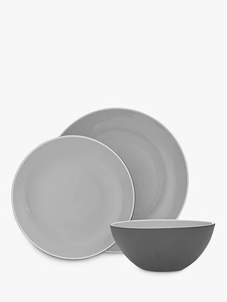 John Lewis & Partners Puritan Dinnerware Set, 12 Piece, Grey