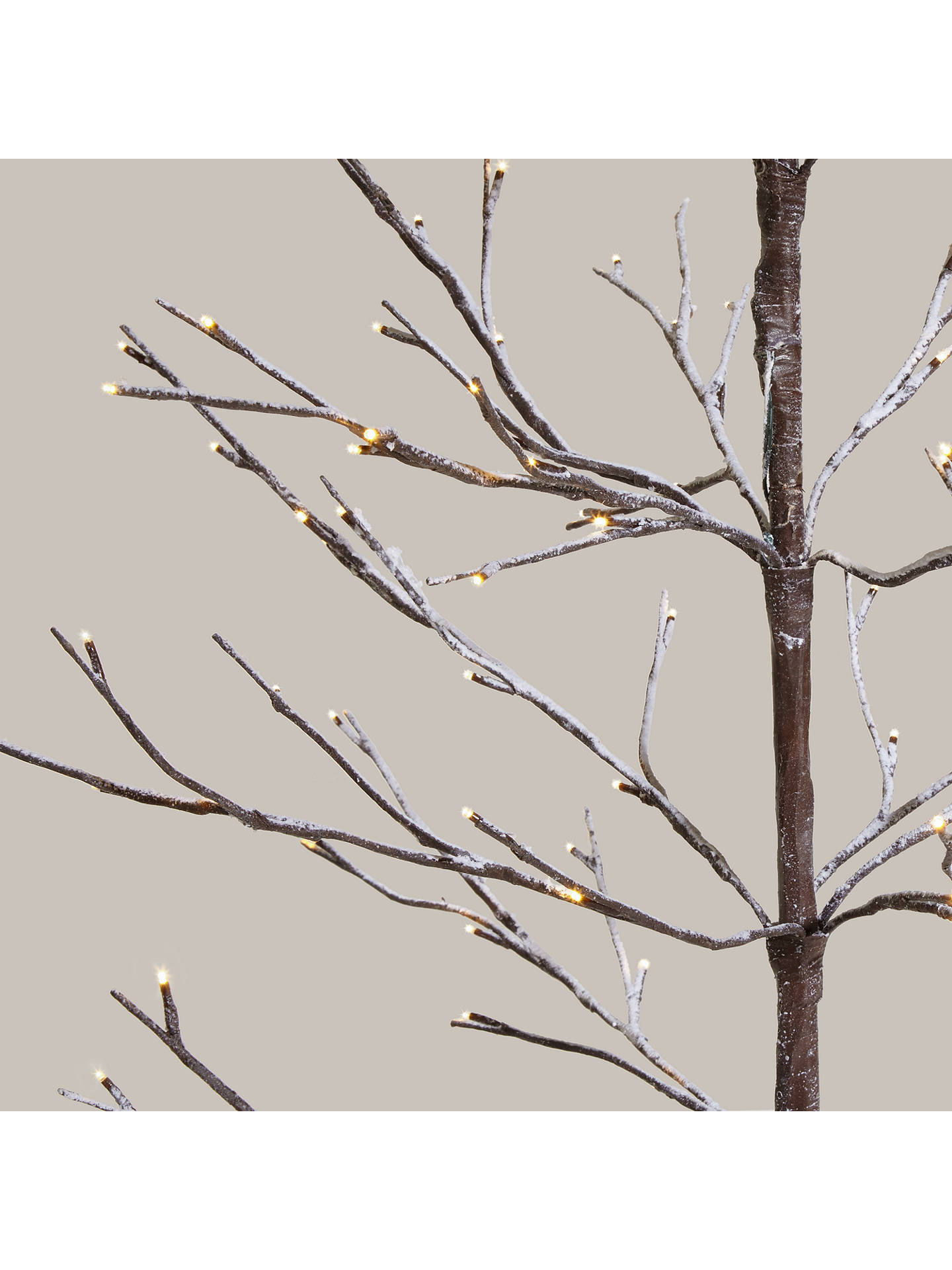 John Lewis 6ft Pre-Lit Snowy Twig Christmas Tree, White at John Lewis & Partners