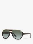 TOM FORD FT0334 Dimitry Vintage Aviator Sunglasses, Black