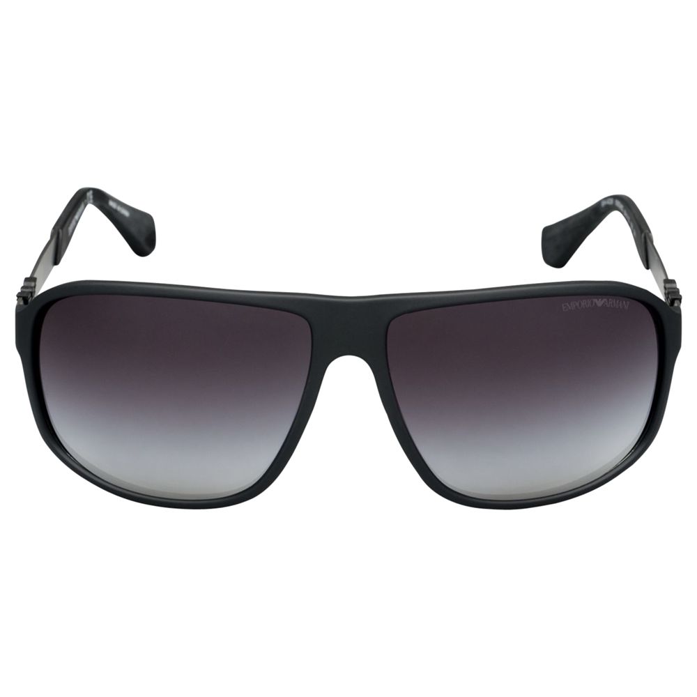Emporio Armani EA4029 Men's Square Sunglasses, Black Rubber