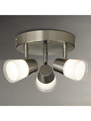 John Lewis & Partners Cormack LED Spotlight Plate, 3 Light, Nickel