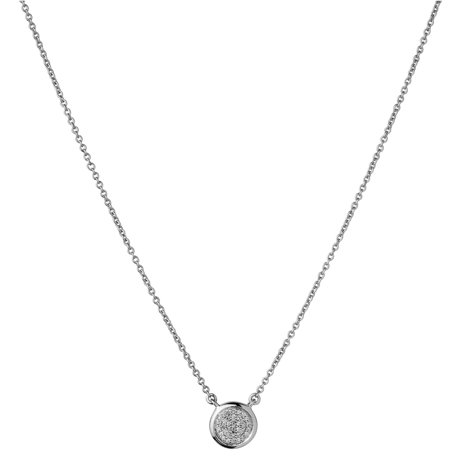 Links Of London Diamond Essentials Sterling Silver And Pave Round Pendant Necklace Silver At John Lewis Partners