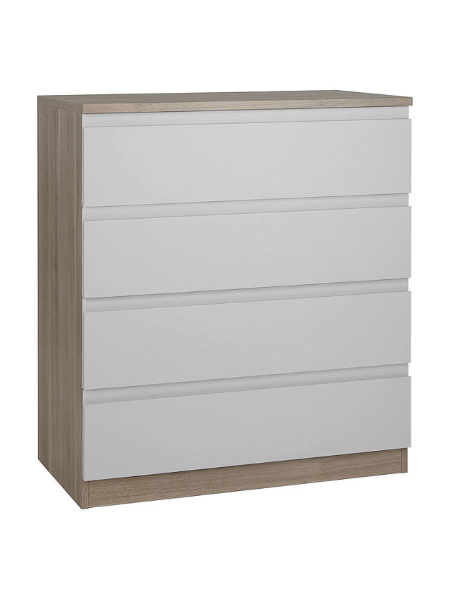 John Lewis ANYDAY Mix it Wide 4 Drawer Chest, House Smoke/Grey Ash
