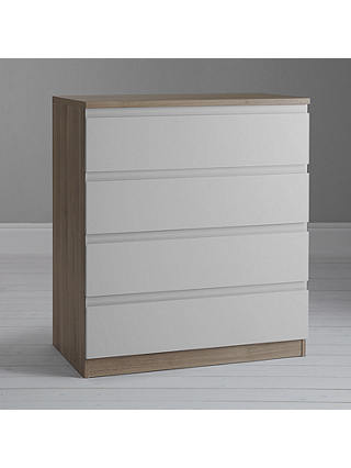 John Lewis ANYDAY Mix it Wide 4 Drawer Chest, House Smoke/Grey Ash